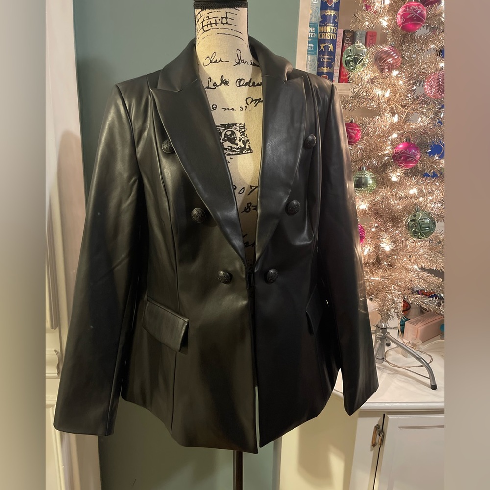 NWT Faux Leather Blazer Lane Bryant